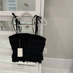 Ulla Johnson Black Pleated Top